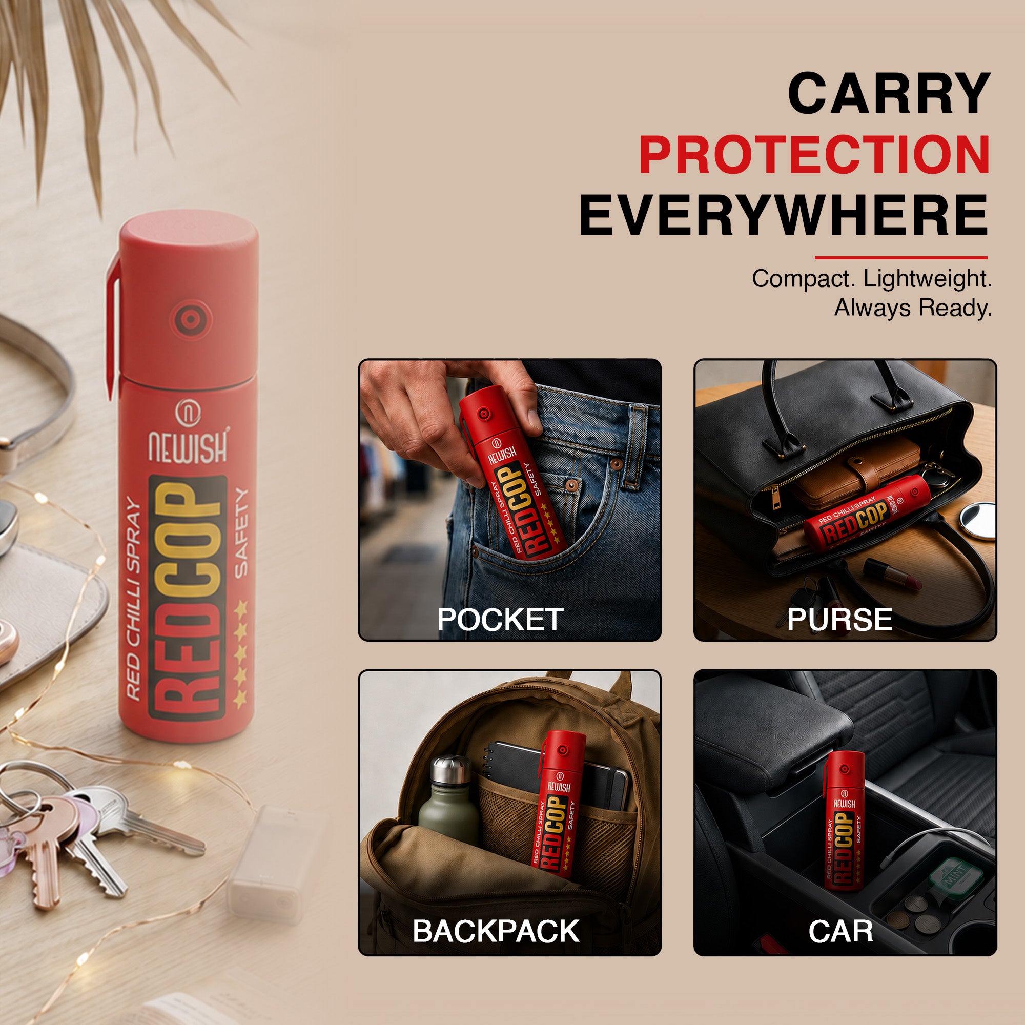 Newish Red Chilli Pepper Spray for Personal Safety & Self Defence