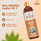 Newish Cold Pressed Castor Oil for Hair, Skin & Scalp – Pack of 2