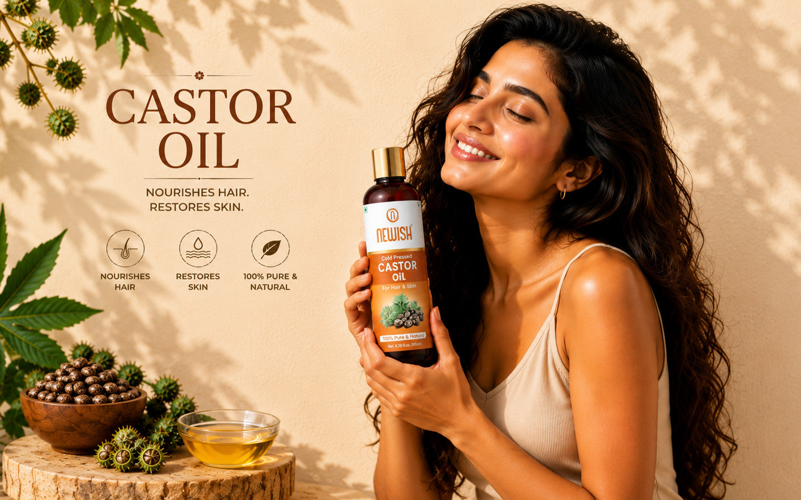 Newish Cold Pressed Castor Oil for Hair, Skin & Scalp