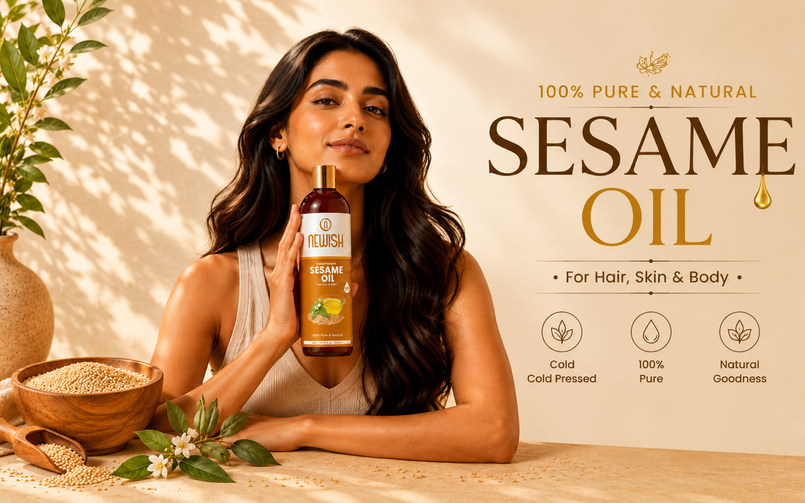 Newish Cold Pressed Sesame Oil for Hair and Body care